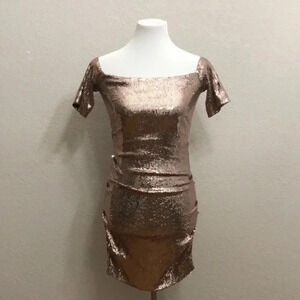 Nicole Miller Collection Rose Gold Sequin Dress